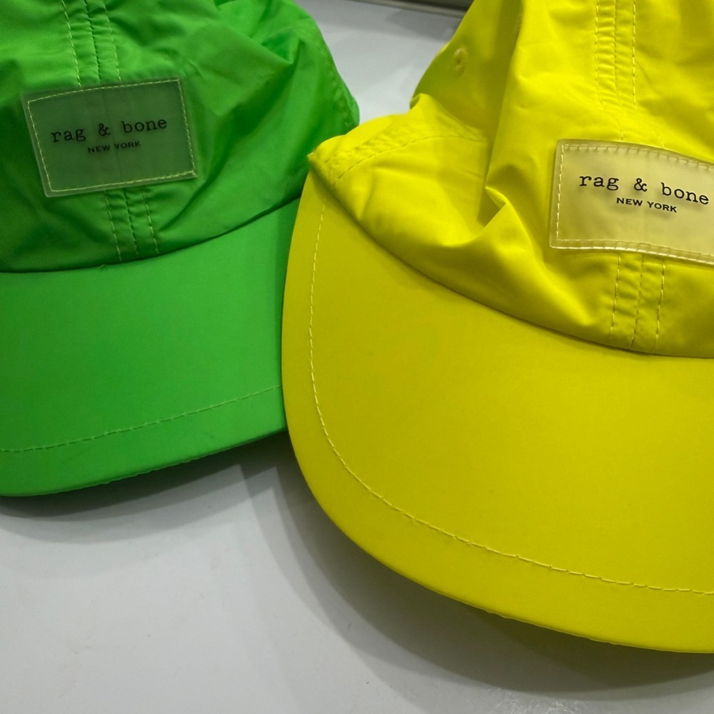 Lot of 2 Women’s Rag & Bone Addison Baseball Hat Yellow Green
